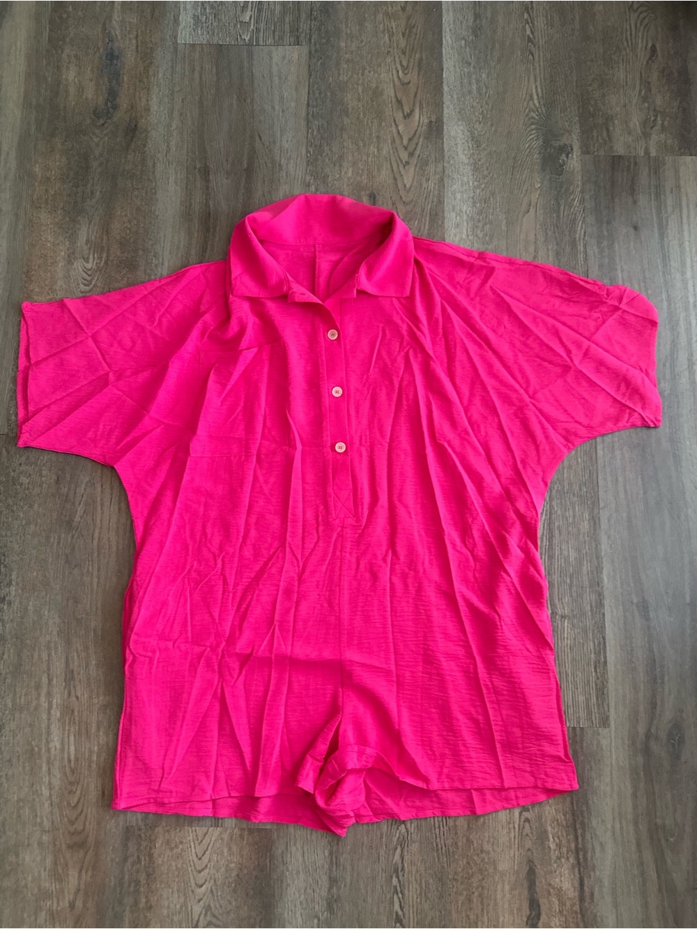 Amazon Bright Pink Women's Short Sleeve Romper